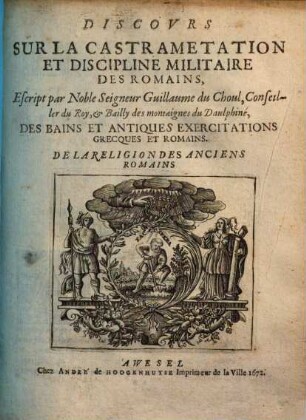 Discovrs sur la castrametation et discipline militaire des Romains