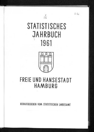 1961: Statistisches Jahrbuch