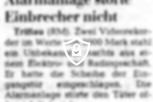 Alarmanlage störte Einbrecher nicht