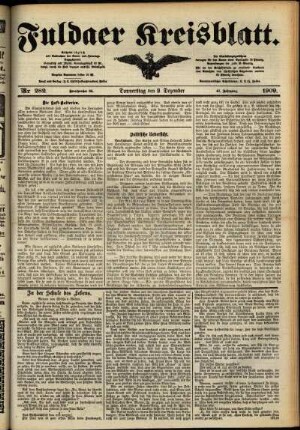 Ausgabe vom Donnerstag, den 09. Dezember 1909.