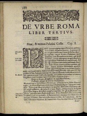 [Libri Tertii Quo Palatium, & alij Colles, & plana urbis exponuntur.]