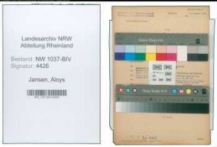Entnazifizierung Aloys Jansen , geb. 21.06.1898 (Rendant)
