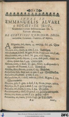 Index In ... Grammaticarum Institutionum