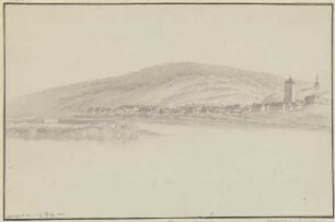 Rheinansicht mit Blick auf Weißenturm gegenüber Neuwied, rechts oben das General-Hoche-Denkmal