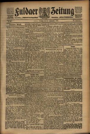 Zweite Ausgabe vom Montag, den 21. September 1908.