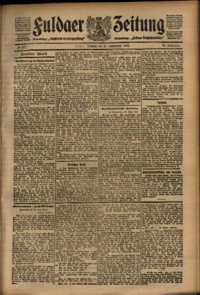 Zweite Ausgabe vom Montag, den 21. September 1908.