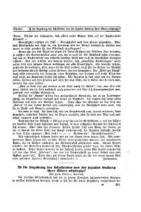 Ist die Begabung der Schulkinder von der sozialen Stellung ihrer Eltern abhängig?