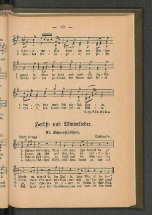 Herbst- und Winterlieder.