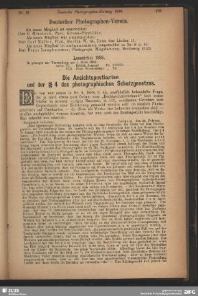 Die Ansichtspostkarten und der §4 des photographischen Schutzgesetzes