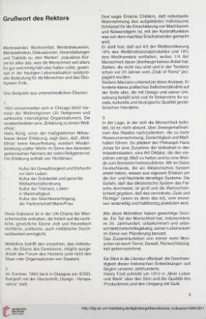 Grußwort des Rektors