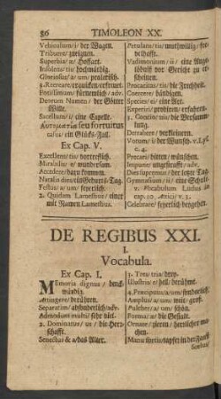 De Regibus XXI.