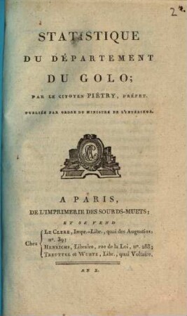 Statistique du departement du Golo