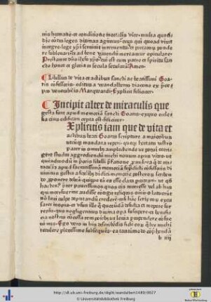 Libellus de vita et actibus sancti Goaris confessoris