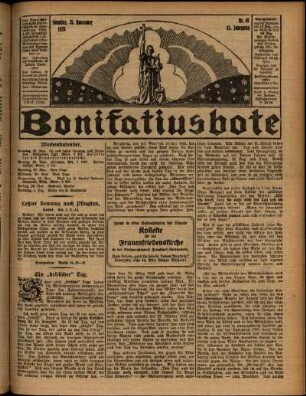 Erste Ausgabe vom Sonntag, den 25. November 1928.