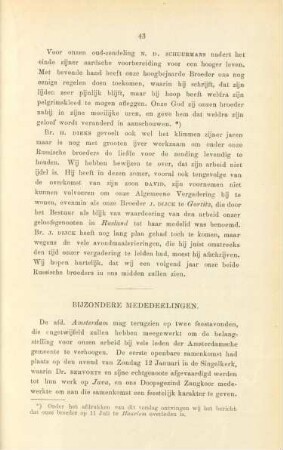 Bijzondere mededeelingen