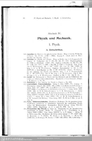 IV. Physik und Mechanik