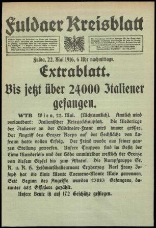 Zweite Ausgabe vom Montag, den 22. Mai 1916.