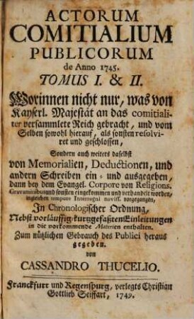 Acta comitialia publica, 1745