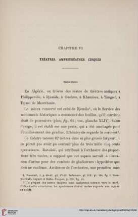 Chapitre VI: Théatres. Amphithéatres. Cirques
