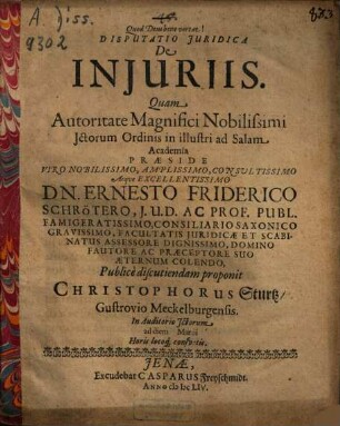 Disputatio Iuridica De Iniuriis