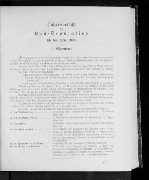 Jahresbericht der Bau-Deputation für das Jahr 1901.