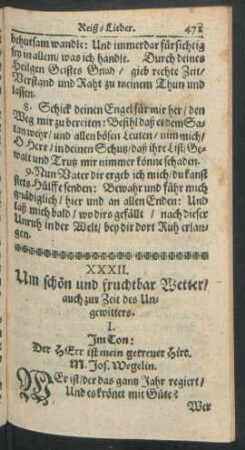 XXXII. Um schön und fruchtbar Wetter/ auch zur Zeit des Ungewitters.