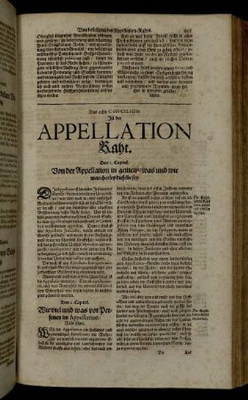 Das achte Concilium Ist der Appellation Raht.