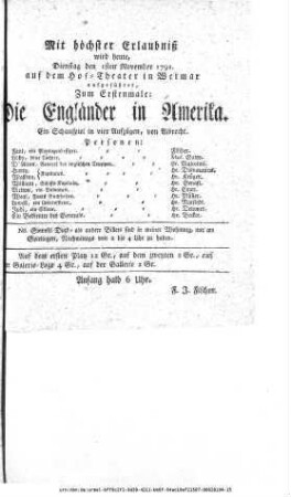 Die Engländer in Amerika