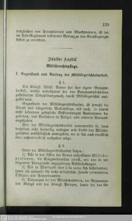 Fünftes Kapitel. Militärrechtspflege