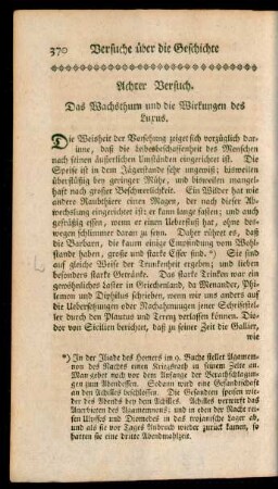 Achter Versuch. Das Wachsthum und die Wirkungen des Luxus