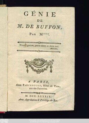 Génie De M. De Buffon