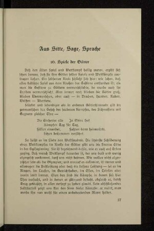 Aus Sitte, Sage, Sprache
