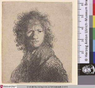[Selbstbildnis mit gerunzelter Stirn; Self-Portrait, Frowning: Bust; Portrait de Rembrandt faisant la moue]