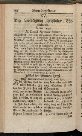 XV. Bey Beerdigung christlicher Ehemänner.