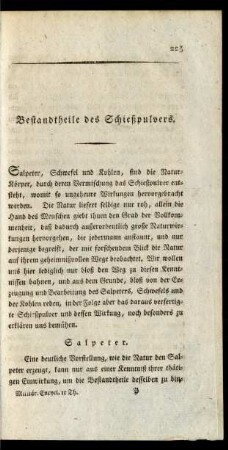 Bestandtheile des Schiepßpulvers