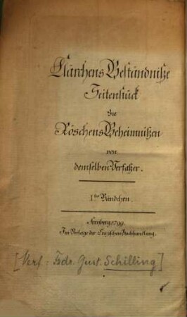 Clärchens Geständniße : Seitenstück zu Röschens Geheimnißen, 1