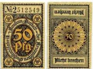 Essen, Konsum-Anstallt der Kruppschen Gußstahlfabrik, 50 Pfennig