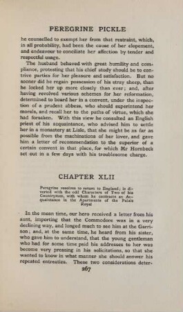 Chapter XLII. Peregrine resolves to return to England ; ...