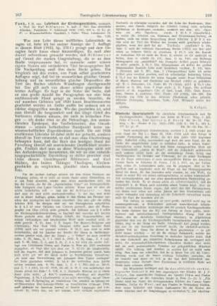 247-248 [Rezension] Funk, Franz Xaver von, Lehrbuch der Kirchengeschichte, neubearb. v. Karl Bihlmeyer. 8. Aufl. 1. Teil: Das christliche Altertum
