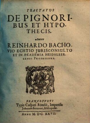 Tractatus De Pignoribus Et Hypothecis