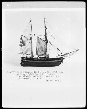 Galiot "Mathilde", um 1850, Rekonstruktionsmodell