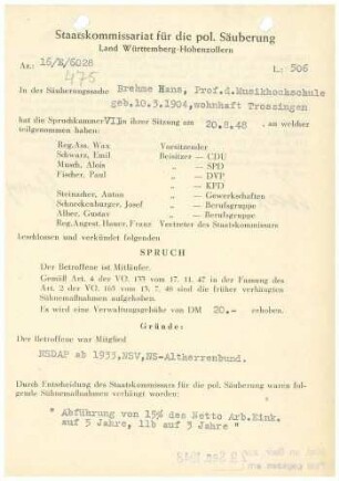 Brehme, Hans, Prof.