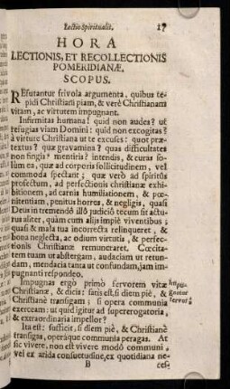 17-28, Diei Praeliminaris Lectio Spiritualis