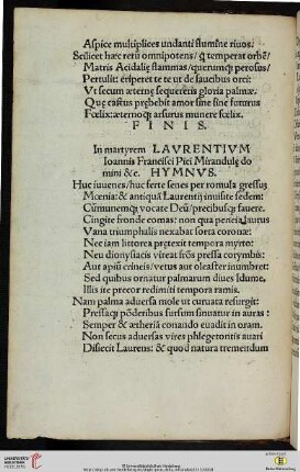 In martyrem Laurentium.Hymnus
