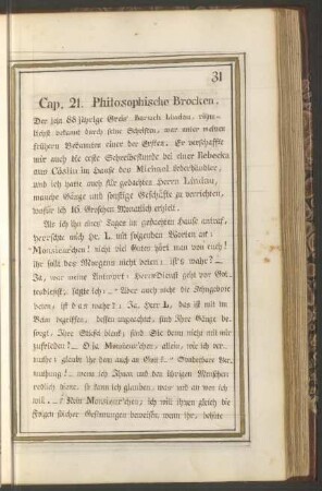 Cap. 21. Philosophische Brocken