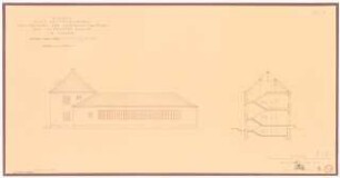 Landwirtschaftliche Hochschule, Berlin-Dahlem Institut für Obstbau: Seitenansicht, Querschnitt 1:100