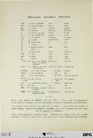 Abkürzungen/Abréviations/Abreviations