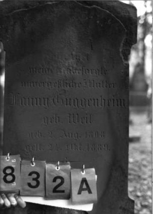 Grabstein 832 [Hahn S. 81 Grab-Nr. 737]: Grabstein 832A [Hahn S. 81 Grab-Nr. 737]
