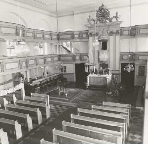 Taucha. Stadtkirche St. Moritz (1772/1774). Inneres nach Nordost
