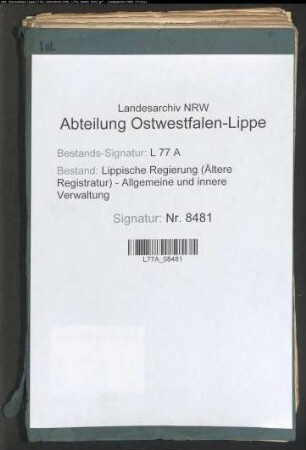 Wege-(Chaussee-)gelderhebung auf der Straße zwischen Lage und Schötmar
